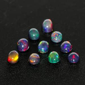 Yashee Ópalo Negro Natural Ovalado 7x5 mm, Gema Etíope con Efecto de Fuego para Joyería, Cristales Curativos, Piedras Sueltas DIY - Product Image 4