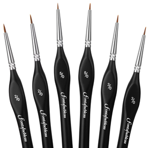 Nouveau 6 pièces <span class=keywords><strong>noir</strong></span> Triangle Miniature détail pinceaux acrylique <span class=keywords><strong>peinture</strong></span> Liner pinceaux pour <span class=keywords><strong>peinture</strong></span> à l'huile - Product Image 1