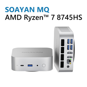 <span class=keywords><strong>Mini</strong></span> <span class=keywords><strong>PC</strong></span> de jeu/Linux <span class=keywords><strong>silencieux</strong></span> avec AMD Ryzen 7 8745HS, Windows 11, 32 Go de DDR5, 512 Go de NVMe PCIe Gen 3 SSD, triple écran 4K, nouveau - Product Image 1