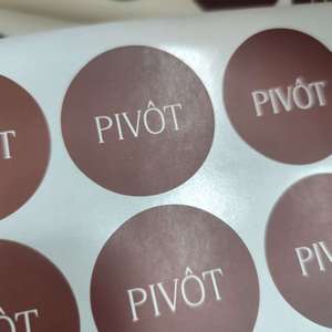 Wholesale Matte BrownLetter Circle Stickers Custom Brand <b>Name</b> Adhesive Packaging Stickers - Product Image 3