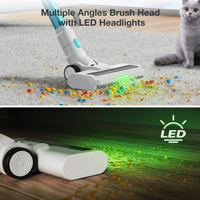 Aspirateur balai sans fil léger MOOSOO S6 pour sols durs, tapis et poils d'animaux, avec charge Type-C, aspirateur à main