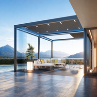 Fabricants professionnels de pergolas, projets de pergolas en aluminium, pergola imperméable, toit à lames orientables rétractables avec éclairage LED intégré