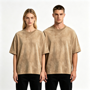 Camiseta de Hombre de Primera Calidad, 100% Algodón, Lavado Ácido, Cuello Redondo, Oversize, con Logotipo Personalizado, Hombros Caídos, Estilo Urbano - Product Image 3