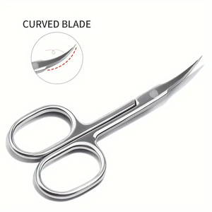 Chuyên Nghiệp Sắc Nét Cong Lưỡi Thép Không Gỉ Trên Khuôn Mặt Tóc Cắt Kéo Lớp Biểu Bì Móng Tay Cắt Kéo - Product Image 5
