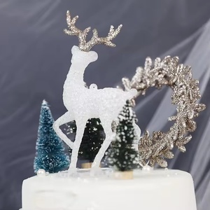 Christmas Theme Home Party Elk Grass Ring <b>Cake</b> Insert Cards <b>Cake</b> <b>Decoration</b> <b>Supplies</b> Tools Merry Christmas <b>Cake</b> Toppers - Product Image 1