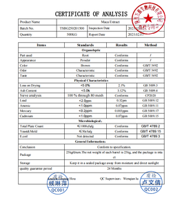 Venta caliente 100% Natural Herbal Organic Maca/Maka Root Extract Powder 0.6% Mscamides & Macaenes para mujeres - Product Image 5