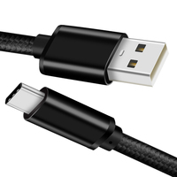 Cable de datos USB tipo C de 1m, 2m, 3m, 2.4A, PVC/TPE/nailon, venta al por mayor