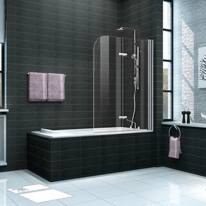 Puerta pivotante de diseño europeo, pantalla de ducha de baño sin marco, <span class=keywords><strong>vidrio</strong></span> <span class=keywords><strong>templado</strong></span>, de fábrica - Product Image 1