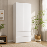 Armoire de chambre autoportante moderne avec portes battantes et longue poignée pour les développeurs résidentiels – Fourniture OEM