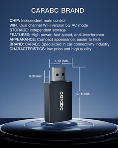 Adaptador Inalámbrico CARABC para Apple CarPlay, Dongle para iPhone, Convierte CarPlay con Cable a Inalámbrico, Plug and Play para Autos, Ai Box - Product Image 6