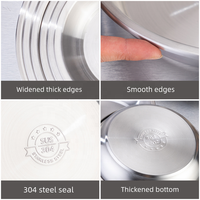 Plateaux de service alimentaire en acier inoxydable argenté écologiques de plusieurs tailles, assiettes de service profondes, plateaux de dîner plats épaissis pour la cuisine