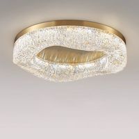 Plafonnier rond en résine de luxe léger en cuivre massif, style post-moderne simple, luminaire principal pour salon, chambre principale, bureau