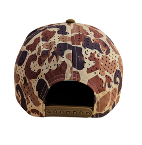 Gorra de béisbol impermeable personalizada de 5 paneles con estampado de camuflaje, logotipo de parche 3D de PVC/goma, orificios transpirables con láser, gorras deportivas de golf con cuerda. - Product Image 3