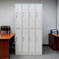 Armoire de rangement moderne en acier verrouillable à 8 portes, écologique, OEM, multifonctionnelle, casier de gym détachable, pour salon et école