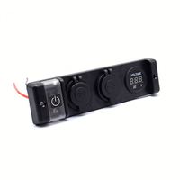 Prise USB 12V, panneau de prises, disjoncteurs pré-câblés, interrupteur, voltmètre numérique, chargeur USB double étanche, équipement électrique