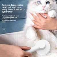 Sikat Bulu Hewan Peliharaan Silikon Pembersih Otomatis, Lepas Pasang Satu Tombol, Tahan Air, Dapat Dilipat untuk Perawatan Anjing Kucing - Pin Lembut untuk Bulu Panjang/Pendek