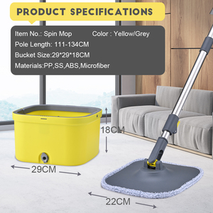 Okkihome Quay Lau Và Xô Riêng Biệt Bẩn Và Nước Sạch Với Rộng Có Thể Gập Lại Xử Lý Và 2 Có Thể Thay Thế Lau Miếng Đệm - Product Image 5