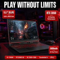 Ordinateur portable RTX 3060, 16,1 pouces, 2K 2560x1600, Intel Core I9-11900H, carte graphique 6G, double emplacement M.2, DDR4 64 Go, Windows 11, ordinateur portable de jeu