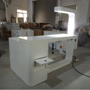 Mesa de escritorio de uñas de color púrpura <span class=keywords><strong>Glam</strong></span> con cajón y colector de polvo para mesa de uso de salón de uñas - Product Image 6