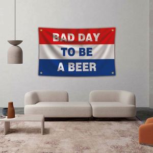 Banderas de Cerveza de 90x150cm (3x5 pies) de Alta Calidad para Venta al por Mayor del Fabricante - Diseño Exquisito 'Un Mal Día para Ser Cerveza' - Product Image 5
