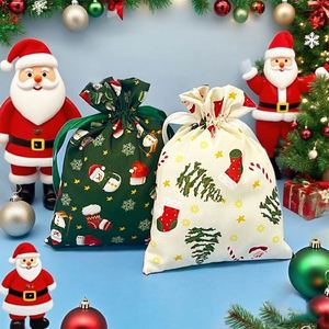 The New Listing Festive Gift Pouches Cotton Bags <b>Drawstring</b> Bag for Gift Storage - Product Image 2