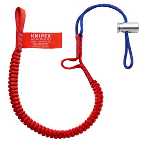 สายคล้องเครื่องมือ KNIPEX 900 มม. สีแดงน้ำเงิน พร้อมตะขอเกี่ยวโลหะสำหรับเครื่องมือ - Product Image 1