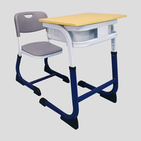 Bureau et chaise en bois portable, double chaise, meubles d'école, salle de classe pour enfants