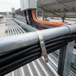 Attaches de câbles en acier inoxydable dédiées aux stations de télécommunication 5G pour antennes et câblages extérieurs - Product Image 1