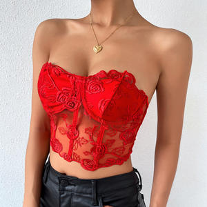 Penjualan laris Set Lingerie untuk wanita pakaian dalam wanita transparan Set Bra renda wanita <span class=keywords><strong>2</strong></span> potong pakaian seksi mewah intim bordir - Product Image 4