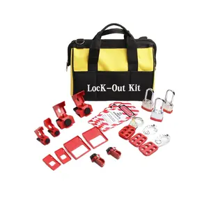 Industrial Safety Breaker Lockout Tool Bag Kit With Laminated Padlock