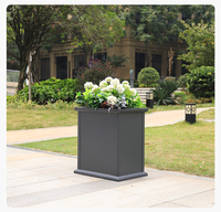 Pot de fleurs extérieur rectangulaire en alliage d'aluminium en métal grandes fleurs boîte de plantation d'arbres pour la décoration de la rue