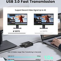 Tarjeta de Captura de Audio y Video USB 3.0 Portátil para Juegos, 1080P 60fps, Aleación de Aluminio, para Grabación OBS en Laptop, con Certificaciones FCC, CE y RoHS