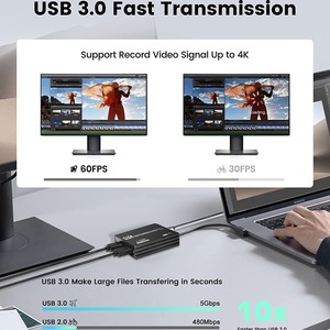 Tarjeta de Captura de Audio y Video USB 3.0 Portátil para Juegos, 1080P 60fps, Aleación de Aluminio, para Grabación OBS en Laptop, 1 Año de Garantía - Product Image 4