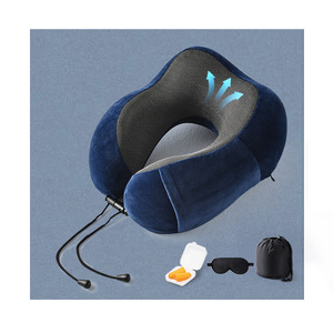 New Design <b>Memory</b> <b>Foam</b> U-shaped Pillow Custom logo Protect Sleep Home Travel Silk Travel Pillows for Airplane - Product Image 4