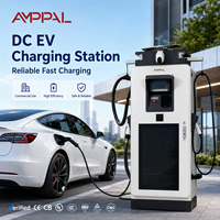 Station de recharge électrique rapide pour voitures électriques AMPPAL, nouvelle station hybride solaire AC 82 kW, double pistolet, DC, protection IP54, personnalisable, sur pied