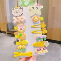 Klip rambut bayi perempuan 14 potong, hewan lucu, bunga, buah, pelangi, jepit rambut manis cocok untuk anak perempuan kecil remaja