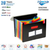 Carpeta Archivadora Expandible de Gran Capacidad con 13 Compartimentos, Organizador de Documentos con Etiquetas en Blanco, Tipo Acordeón