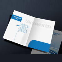 Brochure personnalisée A4 à couverture rigide avec design de proposition sur une page dorée, papier couché, plastification, dossier de présentation