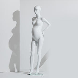 Maniquí femenino de fibra de vidrio de cuerpo completo blanco a la moda, maniquí sentado para embarazadas, soporte de ropa para mujeres, maniquí de maternidad - Product Image 4