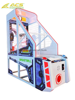 Machine de jeu de basket-ball d'arcade pour enfants ACS, à monnayeur, tir au rebond, utilisation intérieure, en métal, personnalisable, en bois, version anglaise