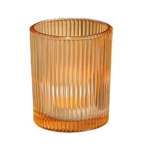Wholesale Clear <strong>Small</strong> Cylinder Vertical Stripe Ribbed Glass <strong>Candle</strong> <strong>Holder</strong> Votive Wax Jar for Tealight Wedding Glass <strong>Candle</strong> Jars - Product Image 5