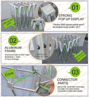 Stand publicitaire pop-up personnalisé de 8/10 pieds, facile à monter, forme droite, pour exposition, mur de bannière pop-up pour salon professionnel