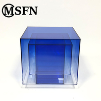 Table d'appoint cubique moderne et minimaliste en acrylique durable, transparente à couches dégradées, pour salon, vente directe usine