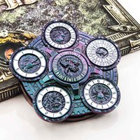 7 dés polyédriques en métal dégradé caméléon, roulettes tournantes, accessoire de jeu de rôle écologique et original pour DND/TRPG