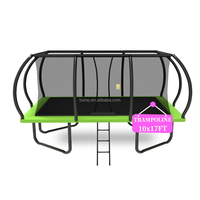 Trampolín Rectangular Profesional Zoshine de 10 a 14 pies - Equipo de Ejercicio al Aire Libre de Alto Rebote con Red de Seguridad