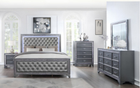 Prix d'usine Vente directe Ensemble de chambre classique moderne avec lit LED, coiffeuse et grand lit en bois, vente en gros, best-seller GMY44