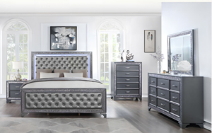 Nhà Máy Giá Bán Hàng Trực Tiếp Hiện Đại LED Giường Bán Buôn Bàn Trang Điểm Bằng Gỗ Giường Lớn Hot Bán Cổ Điển Phòng Ngủ Đặt Gmy44 - Product Image 2