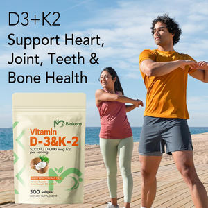 Biokom OEM Private Label 5000 UI Vitamine D3 <span class=keywords><strong>K2</strong></span> Gélules Huile de noix de coco Emballées dans une pochette Facile à avaler pour un soutien immunitaire et cardiaque - Product Image 6