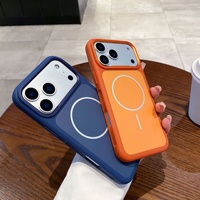 Étui de téléphone de luxe, design animal, couleur contrastée, toucher mat, magnétique, couverture intégrale, anti-chute, étui de protection pour 17 Pro Max