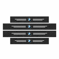 Protection de seuil de porte de voiture universelle, plaque de protection anti-rayures aspect fibre de carbone noire